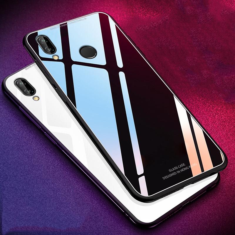 Ready Stock For Huawei Y9 2019 Nova 3i 3e 3 Honor Play Case Glossy Glass Soft Frame Back Cover