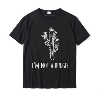 [COD]I&amp; 39; m Not A Hugger Funny Cactus เสื้อยืดลําลอง ผ้าฝ้าย แขนสั้น มีฮู้ด พิมพ์ลายกระบองเพชร สําหรับผู้ชายS-5XL