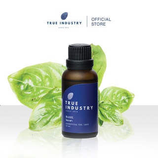 True industry น้ำมันหอมระเหย 100 % กลิ่นโหระพา (Pure Basil essential oil) แถมฟรี จุกสำหรับหยด