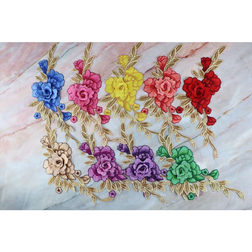 แผ่นแพทช์ ปักลายดอกไม้ สําหรับเย็บเสื้อผ้า หมวก ถุงมือ DIY 1 ชิ้น ราคา ถูกที่สุด ดีลบีเคเค แกลเลอรีภาพที่ 4