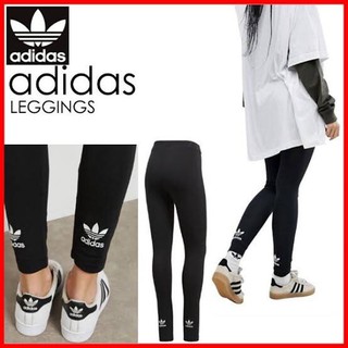 Adidas trefoil tight LEGGINGS กางเกงเลกกิ้ง สีดำ โลโก้ Adidas ปลายขาด้านหลัง