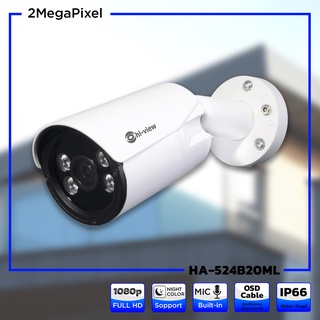 Hi-View Bullet CAMERA คมชัด 2 MP ภาพสี 24 ชั่วโมง บันทึกภาพพร้อมเสียง  Hi-View HA-524B20ML