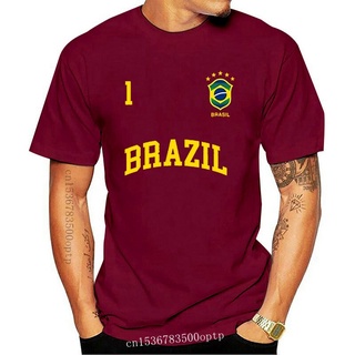 เสื้อยืดลําลอง แขนสั้น พิมพ์ลายทีมชาติฟุตบอล Brazil Number 1 เข้ากับทุกการแต่งกาย แฟชั่นฤดูร้อน สําหรับผู้ชาย 663353