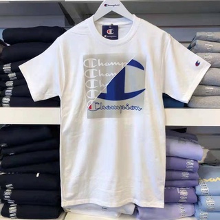 Champion เสื้อยืดคอกลม แขนสั้น ผ้าฝ้ายแท้ พิมพ์ลาย สําหรับผู้ชาย