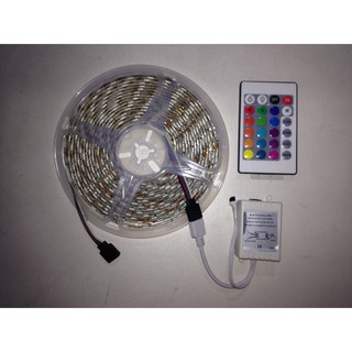 ไฟ LED RGB แบบเส้นยาว 5 เมตร 3528 SMD LED 300 ดวง Power supply 12V DC 3528-60LED-1M-RGB หลอดสีแดงสีเขียว และสีน้ำเงิน มี