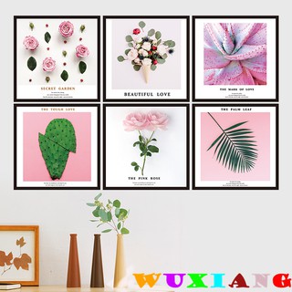 【wuxiang】สติกเกอร์วอลเปเปอร์ ลายดอกไม้ สีชมพู สไตล์มินิมอล สําหรับตกแต่ง