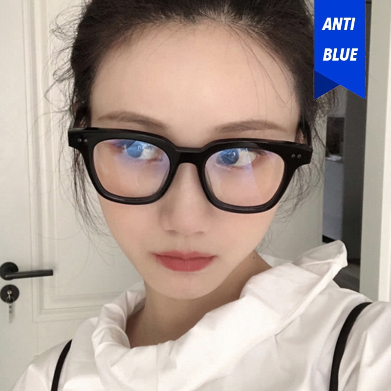 【HENGHA】【พร้อมสต็อก】แฟชั่นเกาหลีกรอบสี่เหลี่ยมกรอบแว่นตาผู้หญิง / ผู้ชายแว่นตาป้องกันสีฟ้า