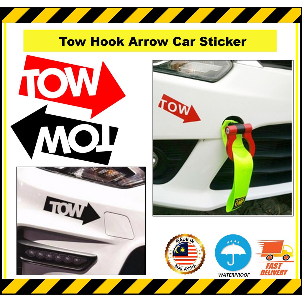 Tow Hook Arrow Car Sticker. สติ๊กเกอร์กันน้ํา GLOSSY
