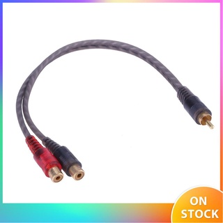 ✔สต็อกพร้อม✔1 ชิ้น 30 ซม. 2 Rca Male To 1 Rca Female Ofc Splitter สายเคเบิ้ลสําหรับรถยนต์