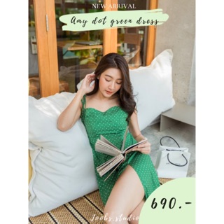 JOOBS AMY DOT GREEN DRESS