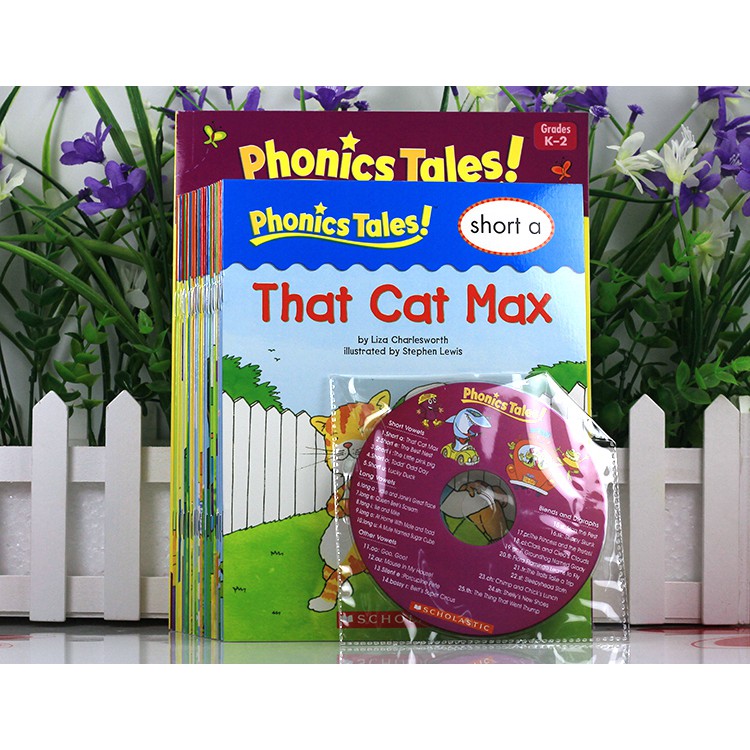 (ใช้โค้ดรับcoinคืน10%ได้) พร้อมส่ง เซตหนังสือนิทานฝึกอ่านโฟนิกส์ Phonics Tales 25 เล่ม จาก Scholastic มี CD ฝึกออกเสียง 1 แผ่นค่ะ