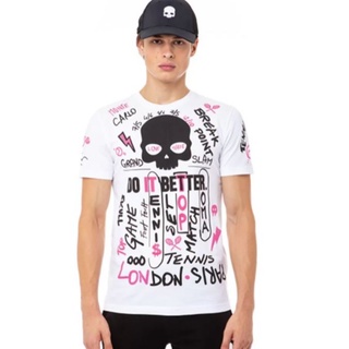 Hydrogen Graffiti T-shirt WHITE/FUCSIA