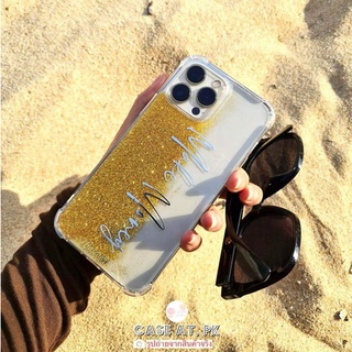 เคสใส เพชรทองฝั่งซ้าย ใส่ชื่อ ตำแหน่ง1 (Rusting) i13 pro max s22 ultra note20 a53 a73 reno7 v23 เคสกันกระแทก