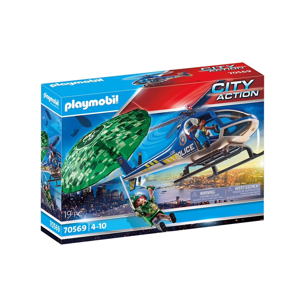 Playmobil 70569 Police Parachute Search แอคชั่นฟิกเกอร์ ตำรวจ โดดร่มหลบหนี