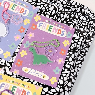 Friends acrylic keyring : Dino พวงกุญแจคอลเลคชั่น Friends รูปน้องไดโนเสาร์สีเขียว | Stickwithme4ev