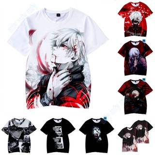 เสื้อยืดแขนสั้น พิมพ์ลายอนิเมะ Tokyo Ghoul สําหรับเด็กผู้ชาย และเด็กผู้หญิง