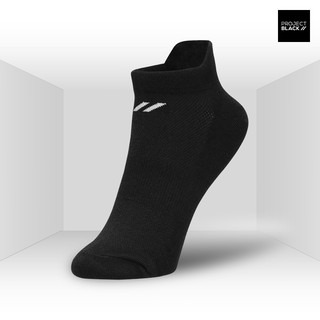 Project Black โปรเจกต์ แบล็ก Socks ถุงเท้า รุ่น Low-Cut ถุงเท้าข้อสั้น