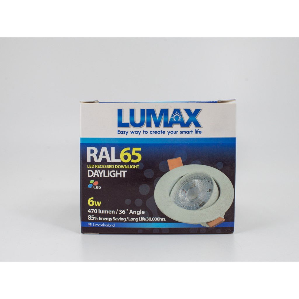 โคมไฟ LED Downlight LUMAX RAL 65 ขนาด 80 mm ขนาด 6 W สี Day Light