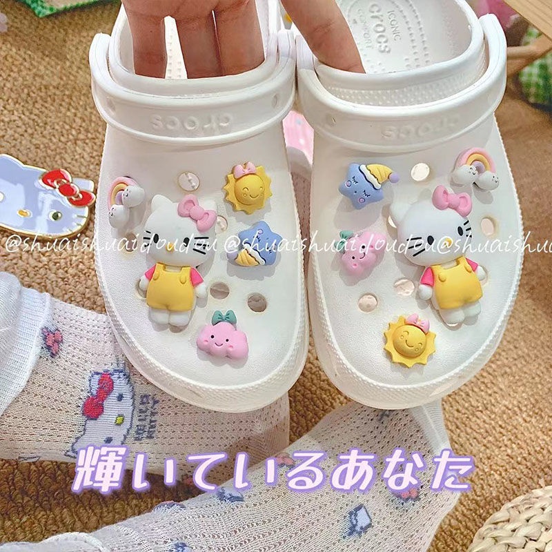 รองเท้า Hello Kitty Charm -croc s / Jibbitz / ปุ่ม / มีเสน่ห์ / Diy 10 ชิ้น