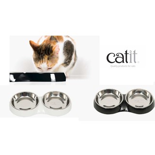 ชามแมวแบบคู่ Catit หลุมตื้นเหมาะกับแมวหน้าสั้น