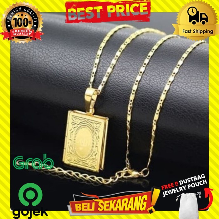 สร้อยคอโซ่ NABI TITANIUM สําหรับผู้ชายและผู้หญิง กล่องกล้ามเนื้ออิสลาม QURAN K128