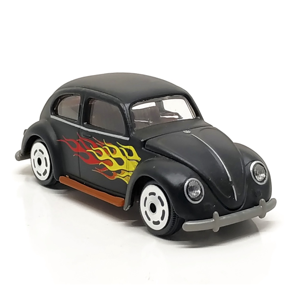 Majorette Volkswagen Beetle Vintage - Fire - Matte Black Color /Wheels VIN6S /scale 1/64 (3 inches) 