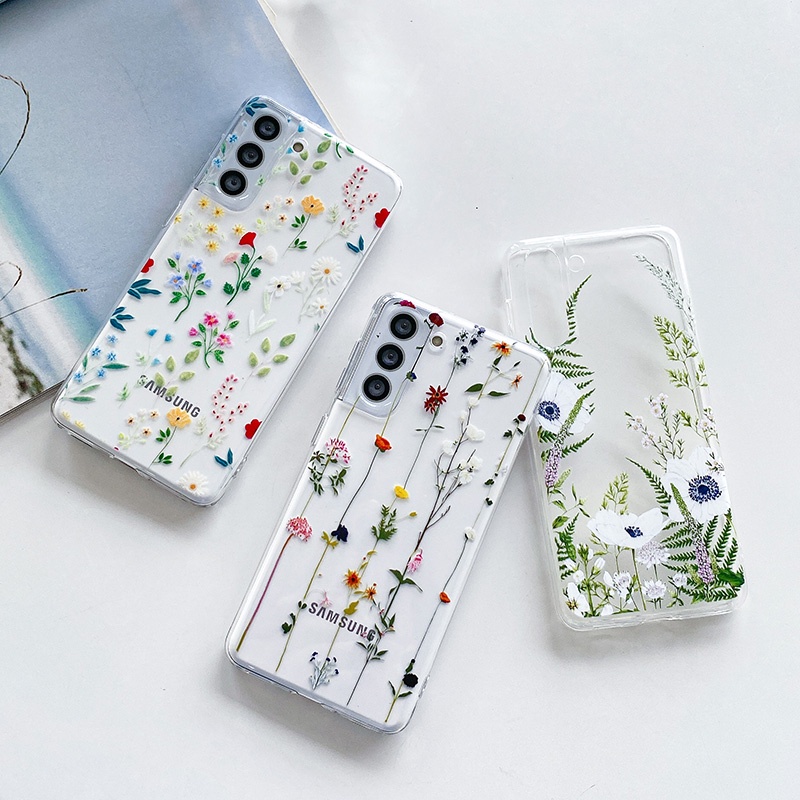 เคสโทรศัพท์มือถือแบบนิ่ม TPU ใส ลายดอกไม้ แฟชั่น สําหรับ Samsung Galaxy S24 Ultra S23 FE S22 S21 S23 Plus 5G กรณีโทรศัพท์มือถือ
