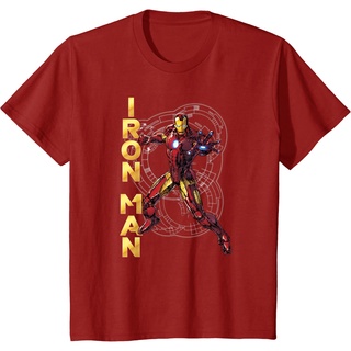 เสื้อยืดผ้าฝ้ายพรีเมี่ยม เสื้อยืด พิมพ์ลายกราฟิก Marvel Avengers Iron Man Tech