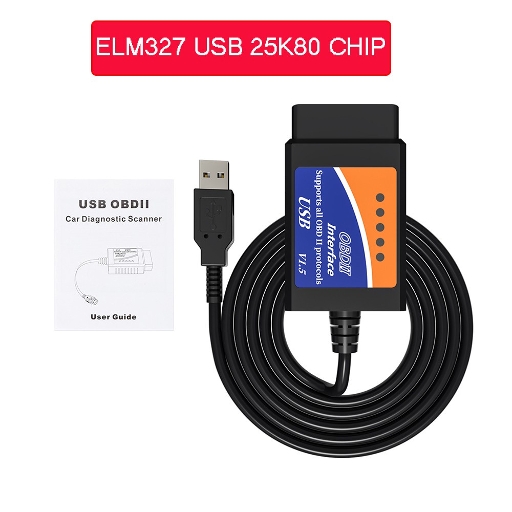 เครื่องสแกนเนอร์ ELM327 USB OBD2 FTDI FT232RL Chip OBD 2 สําหรับ PC EML 327 V1.5 ODB2