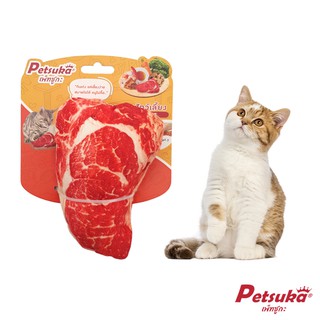 [Petsuka] ตุ๊กตาเนื้อสัตว์นุ่มนิ่ม Petsuka ของเล่นสัตว์เลี้ยง มีเสียง