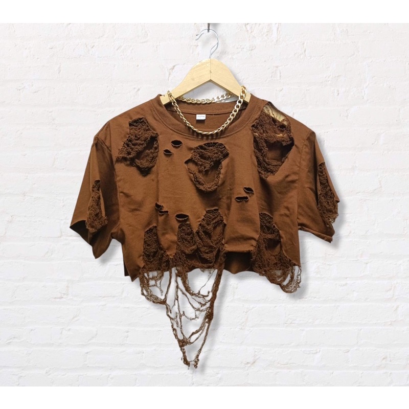 เสื้อแต่งขาด เสื้อครอปแต่งขาดเซอร์