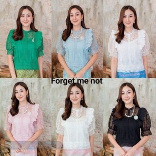 Sale อก36/38/40/42 เสื้อลูกไม้อิตาลี่ แขนจั้ม ลายสวยมาก