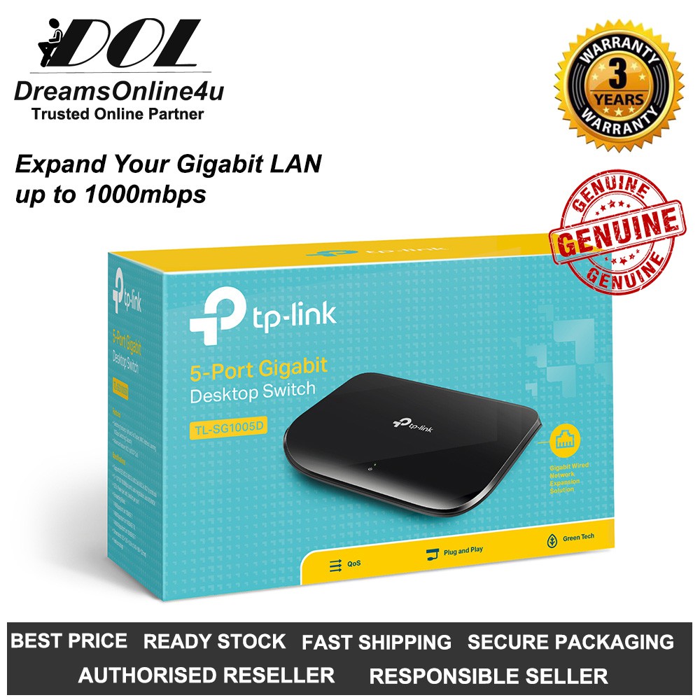 TP-LINK TL-SG1005D SG1005D สวิตช์เดสก์ท็อป Gigabit 5 พอร์ต