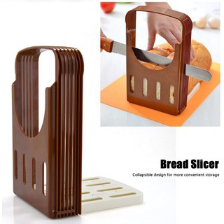 Bread Slicer แท่นวางตัดขนมปัง เป็นชิ้นๆความหนาเท่าๆกันสวยเป๊ะ มีช่องให้เลือกได้ 4 ขนาด พับเก็บทำความสะอาดง่าย