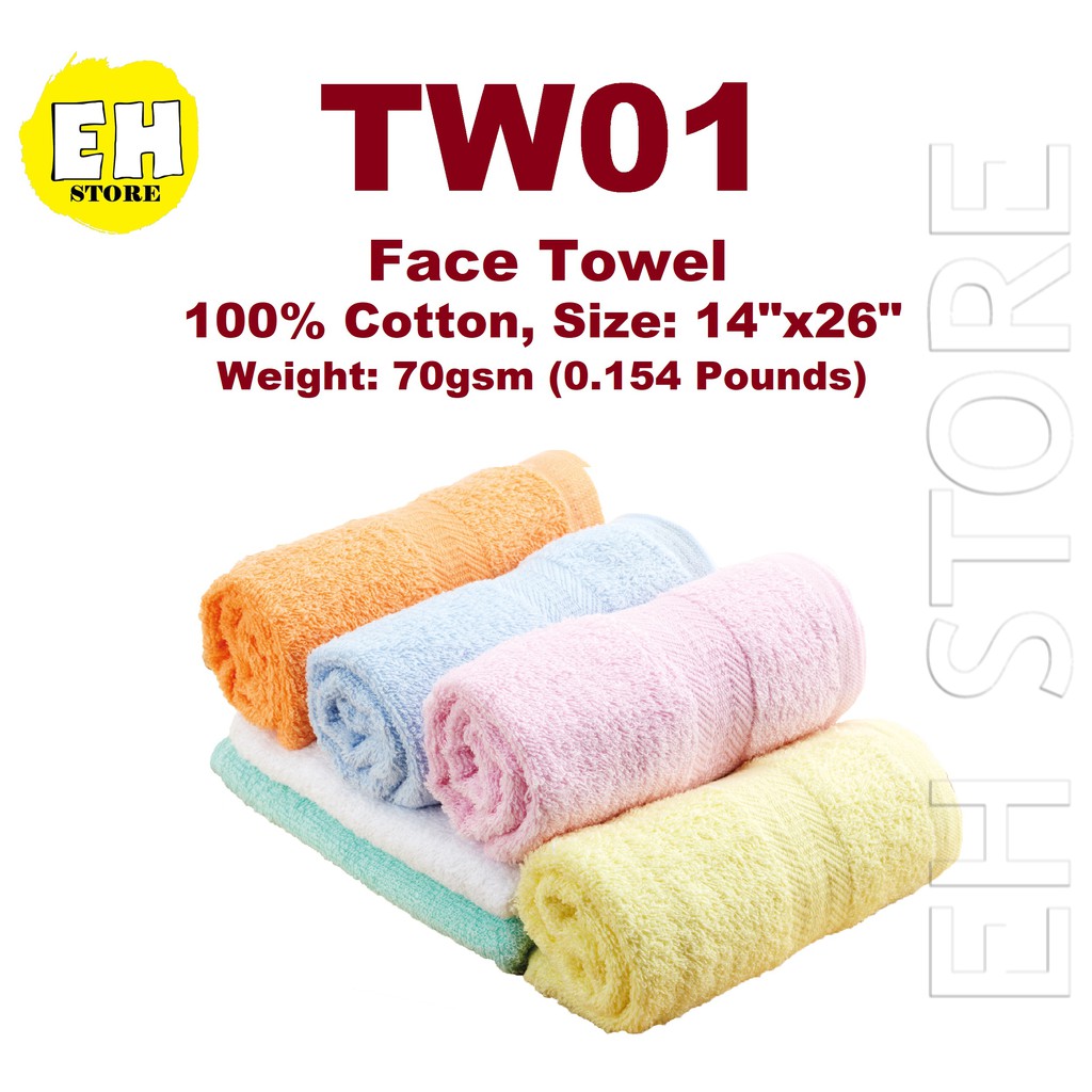 Oren Sport ผ้าเช็ดตัวมือ 100% Cotton TW01 - สีขาว/tw0104 เหลือง/tw0110 สีฟ้าอ่อน/tw0125 สีเขียวอ่อน/