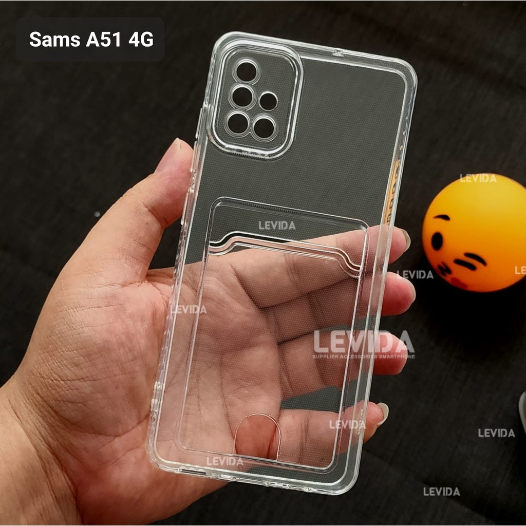 Samsung A71 Samsung J2 Prime Clear Wallet Card Case Bening / Card Case ช่องใส่การ์ดใส Samsung A71 Sa