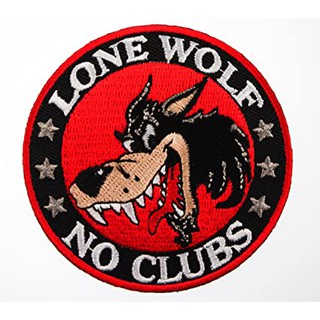 LONE WOLF ป้ายติดเสื้อแจ็คเก็ต อาร์ม ป้าย ตัวรีดติดเสื้อ อาร์มรีด อาร์มปัก Badge Embroidered Sew Iron On Patches