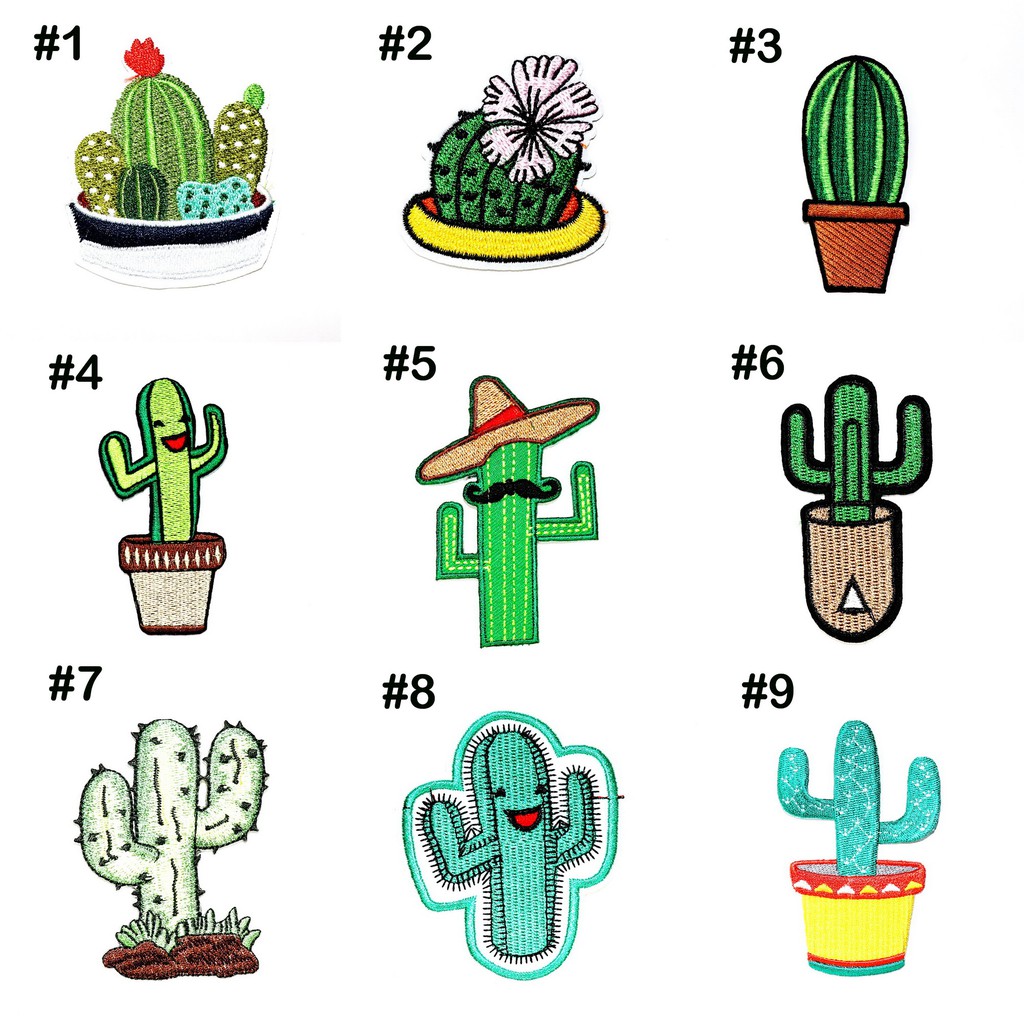 [ ตัวรีดกระบองเพชร น้องบอง ] Cactus Patch ตัวรีดติดเสื้อ ตัวรีดต้นไม้ ตัวรีด wop สวน กระบองเพชร อาร์ม แคคตัส ติดกระเป๋า