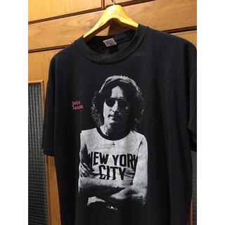 เสื้อยืดผ้าฝ้ายพิมพ์ลายแฟชั่นเสื้อวงมือสอง VINTAGE 1991 JOHN LENNON THE BEATLES