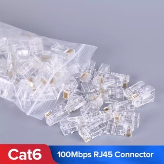 100 PCS คริสตัล 8Pin RJ45 Modular Plug Rj-45 สายเคเบิลเครือข่ายอะแดปเตอร์สำหรับ Cat5 Cat5e Cat6 Rj 45 Ethernet ปลั๊ก