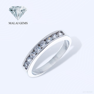 Malai Gems แหวนเพชร เงินแท้ 925 แหวนเพชรแถว เคลือบทองคำขาว ประดับเพชรสวิส CZ รุ่น221-R2534 แถมกล่อง แหวนเงินแท้ แหวนเงิน