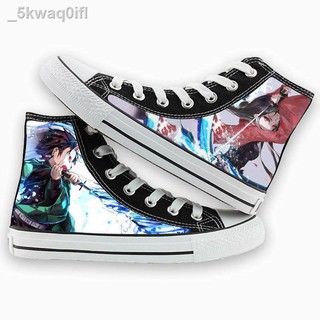 🔥ถูกและดี Demon Slayer Kimetsu No Yaiba Cosplay Clogs Geta Nezuko Kimono Shoes เนสึโกะ รองเท้า ☂▪รองเท้าผ้าใบ Ghost Bl