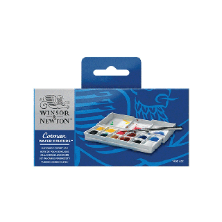 Winsor&Newton สีน้ำ ชุดสีน้ำก้อนคอทแมน 12 สี HALF PAN #0390640 จำนวน 1 ชุด