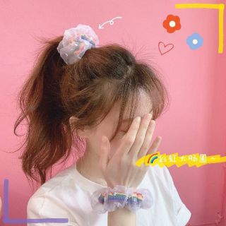 ยางรัดผมเรนโบว์​สีสวยมากจ้า😍🎀🎀