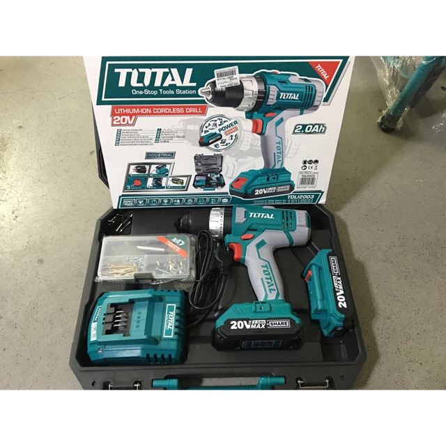 สว่านแบตไร้สาย 1/2” TOTAL TDLI2003 แบต 2ก้อน+แท่นชาร์จ