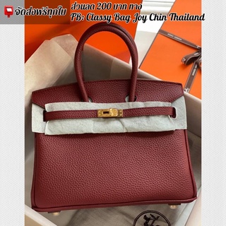 [งานออ ริ]🔥แอร์ เมส รุ่น BIRKIN สีแดงไวน์หนังคาเวียร์ 25cm.🔥 ภาพถ่ายงานจริงทุกภาพค่ะ