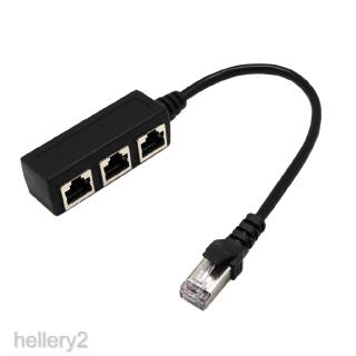 [HELLERY2] RJ45 Splitter Connector 1 to 3 Ways Ethernet Cable Socket Adapter 8P8C Hub