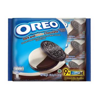 Oreo โอรีโอ คุกกี้แซนด์วิชรสดาร์กแอนด์ไวท์ช็อกโกแลต ขนาด 256.5 (9x28.5) กรัม