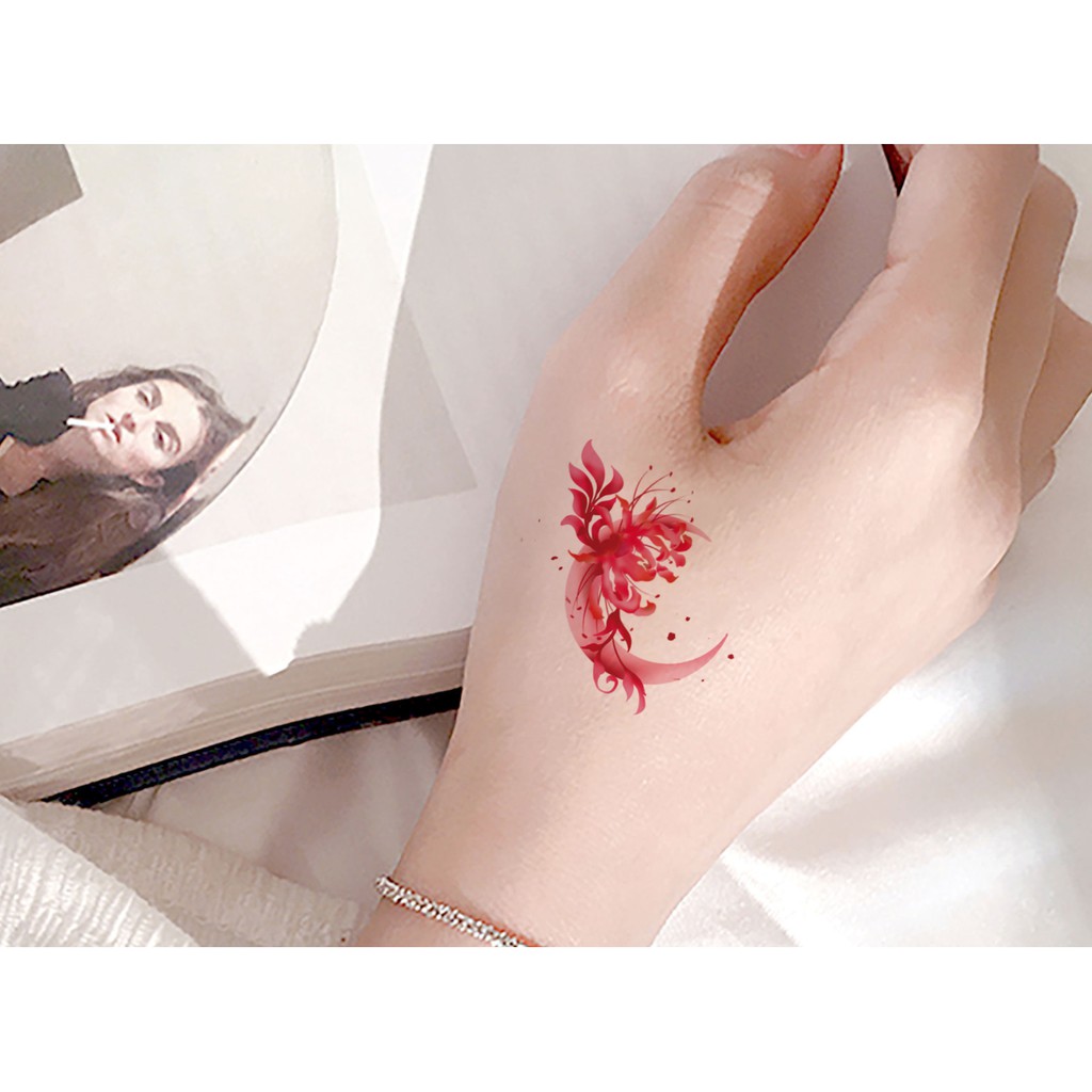 COMBO 5 TATTOO STICKERS 10X6CM MYSTERIOUS BELGIUM FLOWERS - CHOOSE OPTIONAL MODELS (ฟรีขนาดเดียวกัน 
