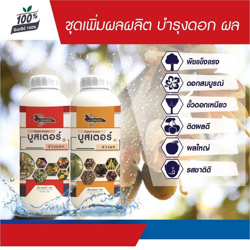 ปุ๋ยน้ำ บูสเตอร์สีแดง+ส้ม (ชุดบำรุงดอกและผล)